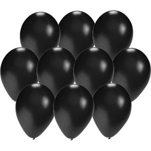Bellatio Decorations ballonnen - 60 stuks - zwart - 27 cm - helium of lucht - verjaardag / versiering