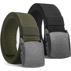 2 stuks Werkriemen voor Mannen - Lichtgewicht Nylon Canvas Riem - Continu Verstelbare Stof Riem - Lengte 130 cm - Zwart Groen