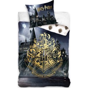 Harry Potter Dekbedovertrek Goud - Eenpersoons - 140 x 200 cm - Katoen