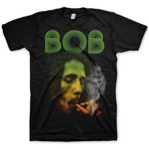 Bob Marley - Smoking Da Erb Heren T-shirt - M - Zwart