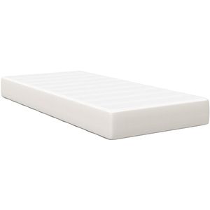 vidaXL - Pocketvering - Matras - Crème - Medium - 90x190x20 - cm - Stof