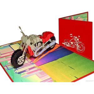 Popcards popupkaarten – Motor bike Motorbike Motorfiets Route 66 Pensioen Vakantie Verjaardag Verjaardagskaart Jarig Felicitatie Harley Davidson chopper pop-up kaart 3D wenskaart