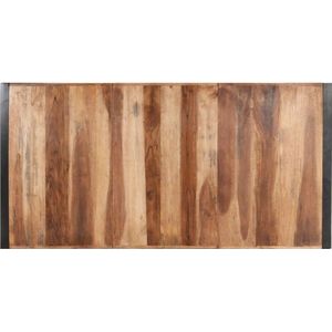 The Living Store Houten Salontafel - Industriële Stijl - 180 x 90 x 40 cm - Massief Acaciahout - Rubberwood - Sheesham Afwerking