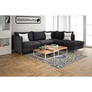 Vloerkleed vinyl | Blue dream | 140x195 cm | Onze materialen zijn PVC vrij en hygienisch