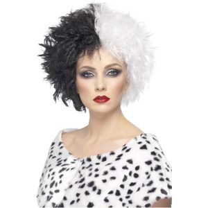 Cruella damespruik voor Halloween - Verkleedpruik - One size