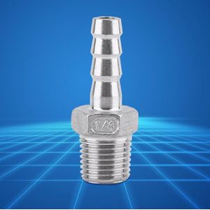 Male Thread Pipe Fitting BSP Barb Pipe Fitting (1/4""X8mm) - Stainless Steel SS304