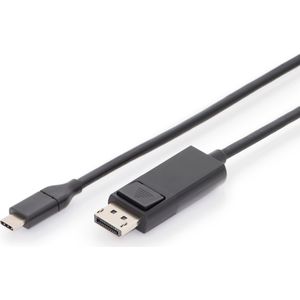 Digitus USB-C / DisplayPort Adapterkabel USB-C stekker, DisplayPort stekker 2.00 m Zwart AK-300333-020-S Afgeschermd, A