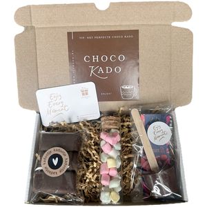 Choco mini brievenbus cadeau - chocolade - marshmallows - chocostick - zomaar