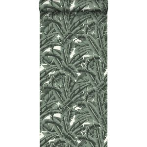 ESTAhome behang tropische jungle bladeren vergrijsd groen - 53 cm x 10.05 m - 139156