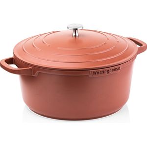 Westinghouse Performance Series - Braadpan Inductie - 24cm Kookpan - Rood - Met Deksel - Geschikt voor alle warmtebronnen inclusief inductie en oven