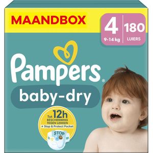 Pampers - Baby Dry - Maat 4 - Maandbox - 180 stuks - 9/14 KG