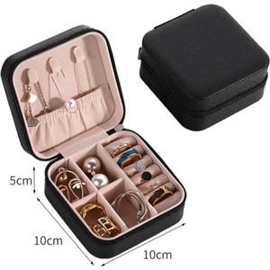 Moongoods - Sieradendoos zwart - Juwelendoos - Sieradenhouder - Reisetui sieraden - Sieraden organizer - Mini beautycase