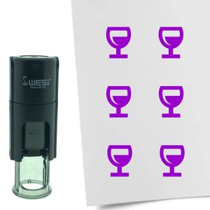 CombiCraft Stempel Glas Wijn 10mm rond - paarse inkt