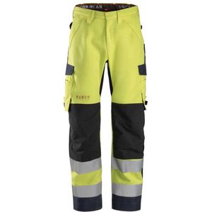 Snickers 6563 ProtecWork, Waterproof Shell Werkbroek, High-Vis Klasse 2 - High Vis Geel/Donker Blauw - 52