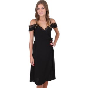 John Zack Zwarte slip-on midi-jurk