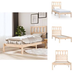 vidaXL Houten Bedframe - Grenenhout - 205.5 x 106 x 100 cm - Rustiek design - Bed
