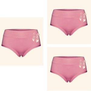 Dames slips 3 pack 9033 met strikje XL oudroze