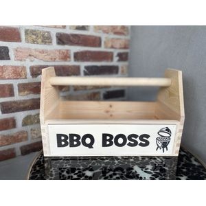 Creaties van Hier - Gereedschapskist - vaderdag cadeau - BBQ spatel - Vaderdag - Hout - 420 mm x 260 mm x 210 mm