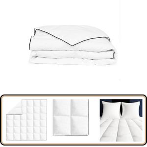 vidaXL Winterdekbed 200x200 cm dons wit Winterdekbed - Microfiber Dekbed - Eendenveren Dekbed - Dons Dekbed - Dekbed 200x200