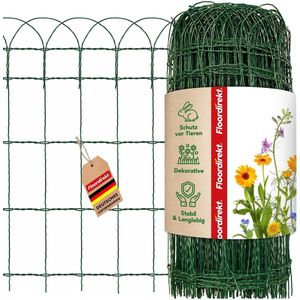 FLOORDIREKT Decoratief Vlechtwerk in Groen - Maaswijdte: 15 x 9 cm - Metalen Perkhek - Draadhek - Klein Hek voor Tuin - Tuinhek - 65 cm x 25 m