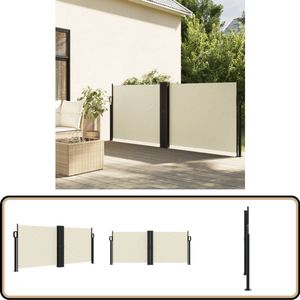vidaXL Windscherm uittrekbaar - 100x600 cm - Crème Windscherm - Balkonscherm - Tuinscherm - Privacy Screen - Zonnewering