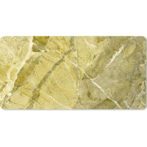 Bureau onderlegger - Muismat - Bureau mat - Kristallen - Geel - Wit - Graniet print - 80x40 cm