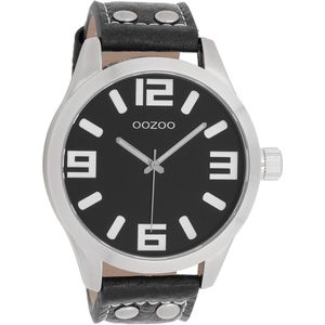 OOZOO Timepieces C1004 - Horloge - 50 mm - Leer - Zwart