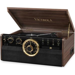 Bluetooth Platenspeler met CD- en Cassette Speler - 6-in-1 Music Center
