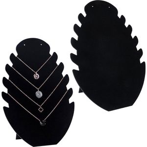 2-stuks sieradenstandaard zwart voor kettingen en armbanden met 5 inkepingen - sieradenpresentatie - kettinghouder - tentoonstellingsstandaard .