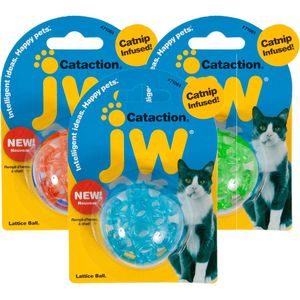 JW Cataction Lattice Ball No Tail Speelgoed voor katten - Ø 5,5 cm - Kattenspeelgoed - Kattenspeeltje - Rubber - Meerkleurig