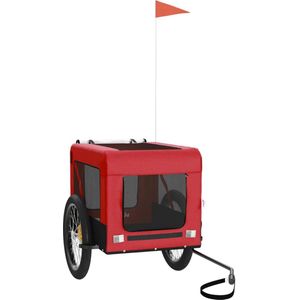 vidaXL - Hondenfietstrailer - oxford - stof - en - ijzer - rood - en - zwart