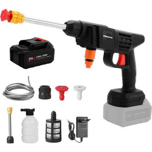 Krachtige 3000W Lithium Accu Hogedrukreiniger met 20.000 RPM - Draagbare Hogedrukspuit voor Auto, Tuin & Buitenshuis | Inclusief 20V 4.0Ah Accu + Snellader - Waterkracht met Professionele Reinigingsprestaties