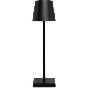 Sfeerverlicht® Tafellamp Oplaadbaar - Sfeerverlichting Binnen & Buiten - Dimbaar - Aluminium - 38 cm - Zwart
