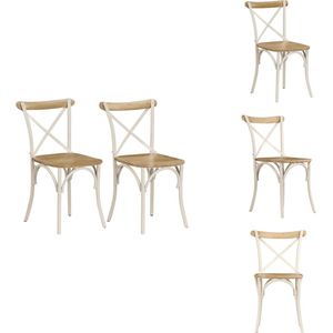 vidaXL Kruisstoel - Kruisstoelen - Kruis Stoel - Kruis Stoelen - Kruisstoelen 2 st massief mangohout wit