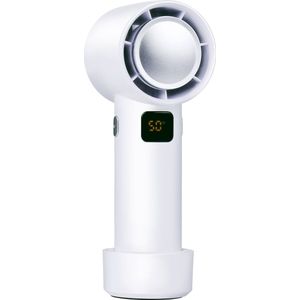 Lifetime Air Draadloze Bladloze Ventilator - USB Ventilator met Oplaadbare Accu - Handventilator 4 Snelheden - Compacte Draagbare Ventilator met Display - Wit