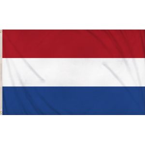 Nederland - Holland - vlag - rood/wit/blauw - ophangringen - 90 x 150 cm