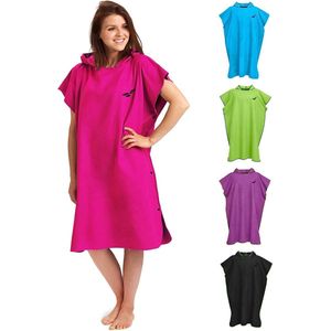 Verkleedhulp, surf poncho, handdoek badjas, handdoek robe, capuchon surf poncho, handdoek met mouwen - maat L, roze