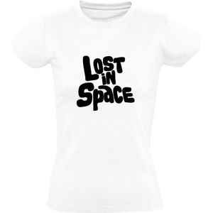 Lost in space Dames T-shirt | verdwaald in de ruimte | heelal | ruimte | austronaut | ruimtevaart | Wit