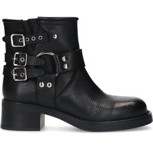 Sacha - Dames - Zwarte biker enkelboots - Maat 38