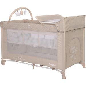 Lorelli Noemi Plus Fog Beige Star Campingbed Met Bodemverhoger 1008056-2217