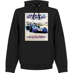 Jackie Stewart Poster Hoodie - Zwart - S