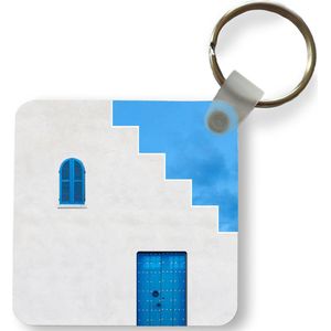 Sleutelhanger - Uitdeelcadeautjes - Huis - Blauw - Wit - Deur - Plastic