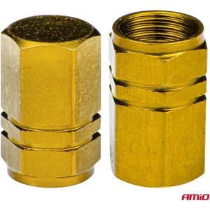 Aluminium ventieldopje geel 4 stuks