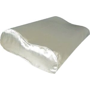 Zijden Kussensloop Ergonomisch Ivoor met Zilver Ionen - 22MM - 30x50cm - Satijnen kussensloop
