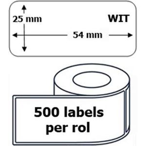 1x Dymo 11352 compatible 500 labels  / 25 mm x 54 mm / wit / papier