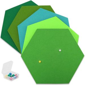 Direct Zeshoekig viltbord in groen serie 5-delige set met spelden, 30 cm x 26 cm