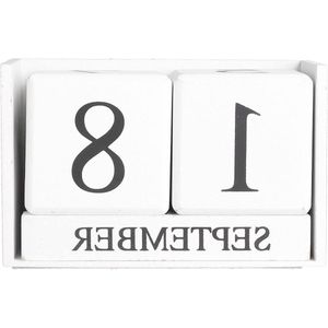 Houten Dagkalender met Blokken - Vintage Decoratie voor Kantoor - Datum en Maand Weergave