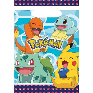 AMSCAN - 8 plastic Pokémon cadeauzakjes - Decoratie > Feestzakjes