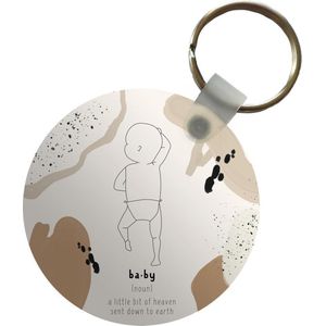 Sleutelhanger - Baby - Woordenboek - Spreuken - Quotes - Geboorte - Plastic - Rond - Uitdeelcadeautjes