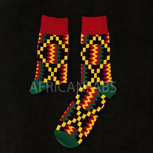 Afrikaanse sokken / Afro sokken / Kente sokken - Rood - Afrika print kousen / Vrolijke sokken
